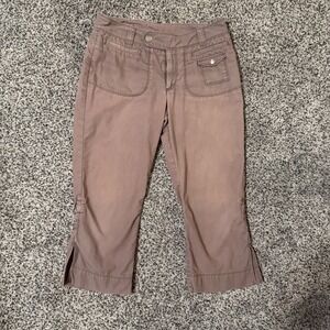 Patagonia Women's Organic Cotton Capri Pants Size‎ 8 Brown Outdoor Hiking Casual